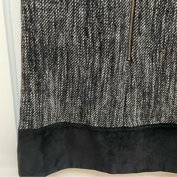 Milly sleeveless wool blend mini dress with suede hem - Picture 6 of 15